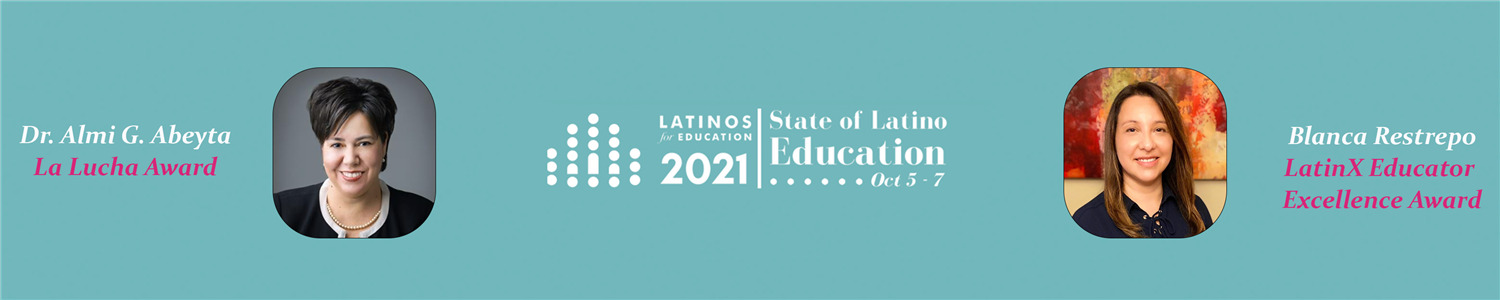 Header Graphic displaying the Awards received by Almi Abeyta and Blanca Restrepo.