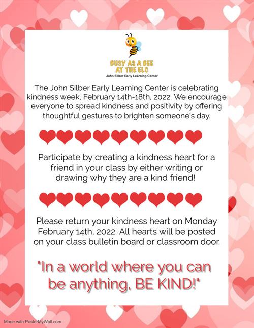 ELC Flyer in English about Kindness Week