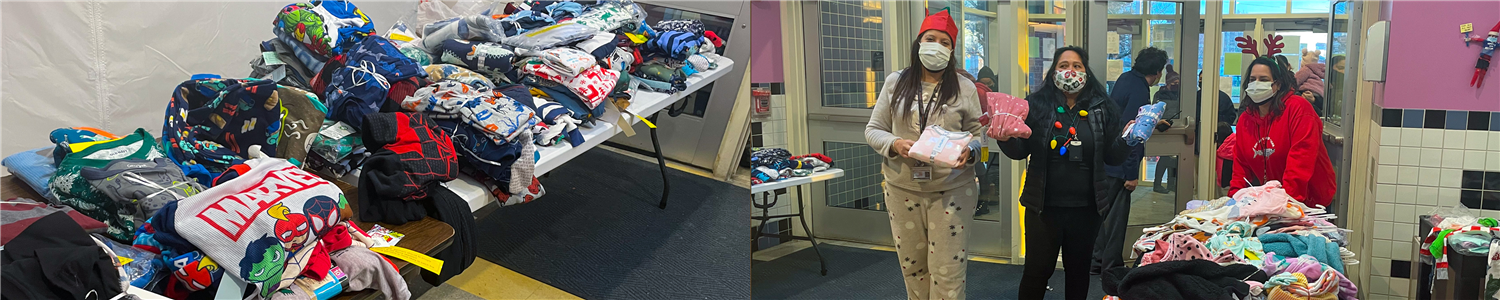 Staff members at the MCB Elementary Complex hosted a Pajama Drive for families on the last day of school before winter break.