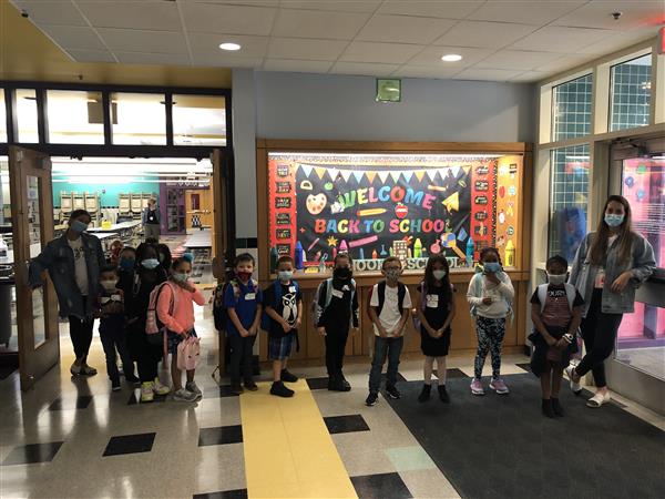 Photograph from Hooks Elementary School on the first day of school.