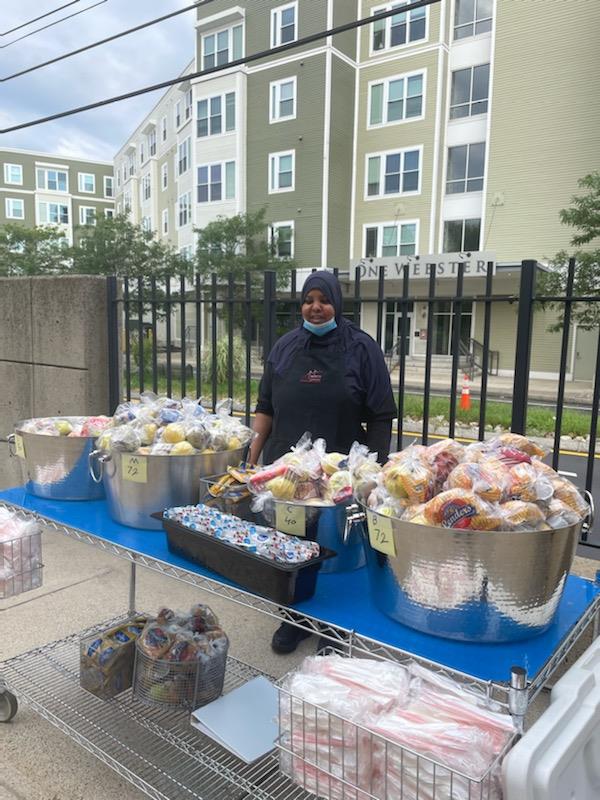 Staff members were prepared with food items for breakfast for the students on the first day of school. 