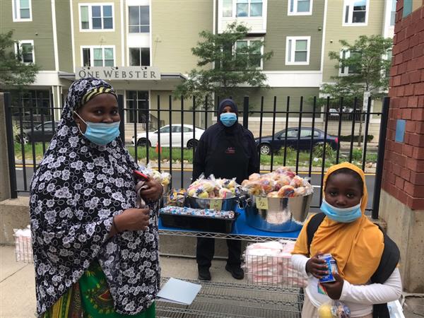 A student picked out food for breakfast on Wednesday morning ahead of the start of the first day of school. 