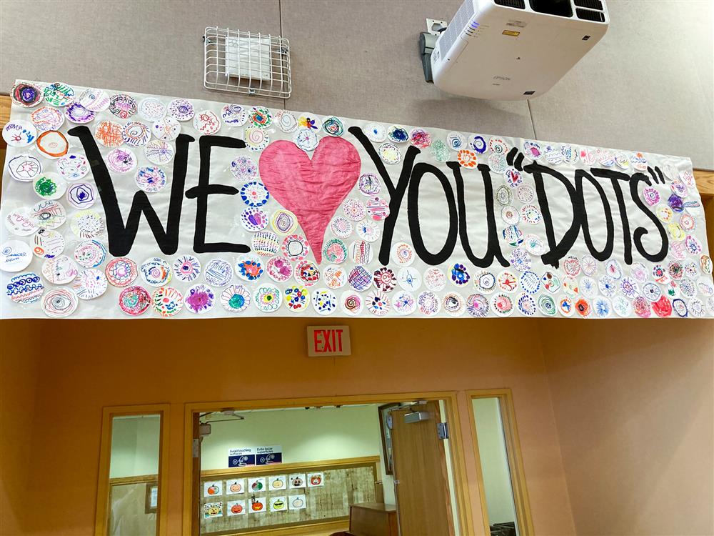 Early Learning Center students and teachers designed signage to present to the Reynolds brothers based on their own stories and illustrations.