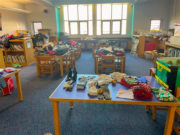 There was also a lightly used clothing section, where parents and families could collect shoes, kids clothing and more to bring home.