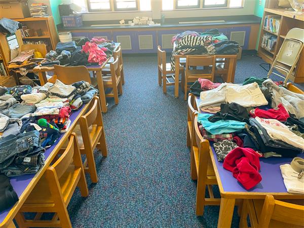 There was also a lightly used clothing section, where parents and families could collect shoes, kids clothing and more to bring home.