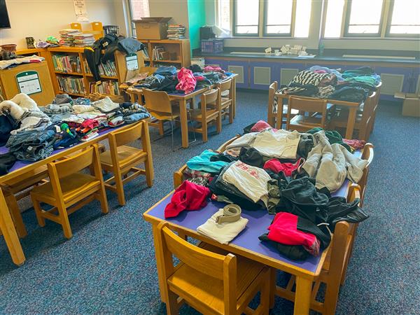 There was also a lightly used clothing section, where parents and families could collect shoes, kids clothing and more to bring home.