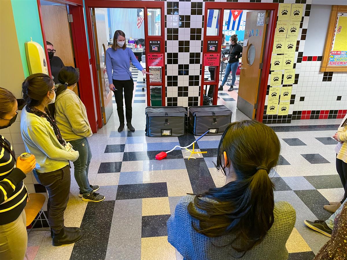 Elementary students and CPS staff have been piloting a STEM after school program this winter. Students have built sock-assistive devices and rescue shuttles as part of the curriculum. 