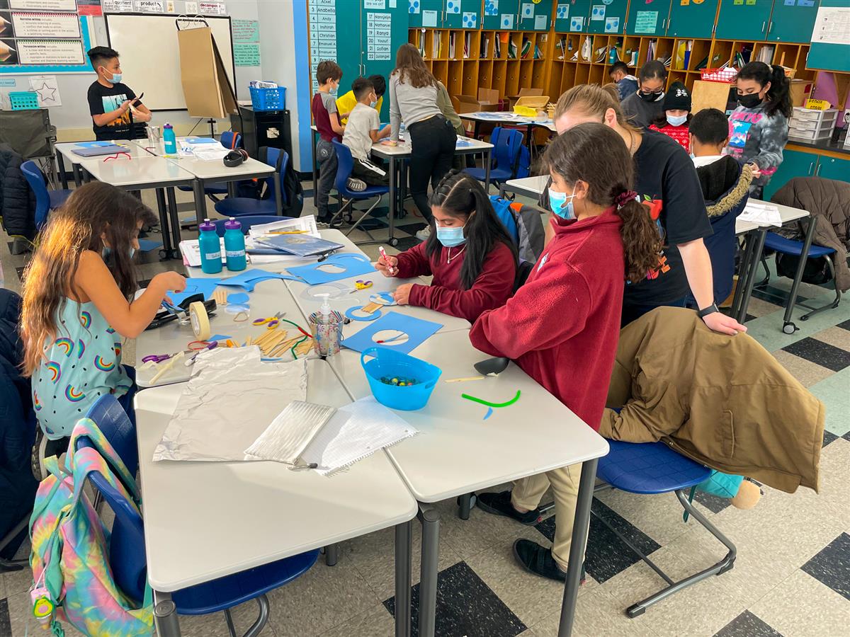 Elementary students and CPS staff have been piloting a STEM after school program this winter. Students have built sock-assistive devices and rescue shuttles as part of the curriculum. 
