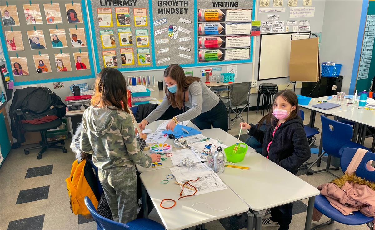 Elementary students and CPS staff have been piloting a STEM after school program this winter. Students have built sock-assistive devices and rescue shuttles as part of the curriculum. 