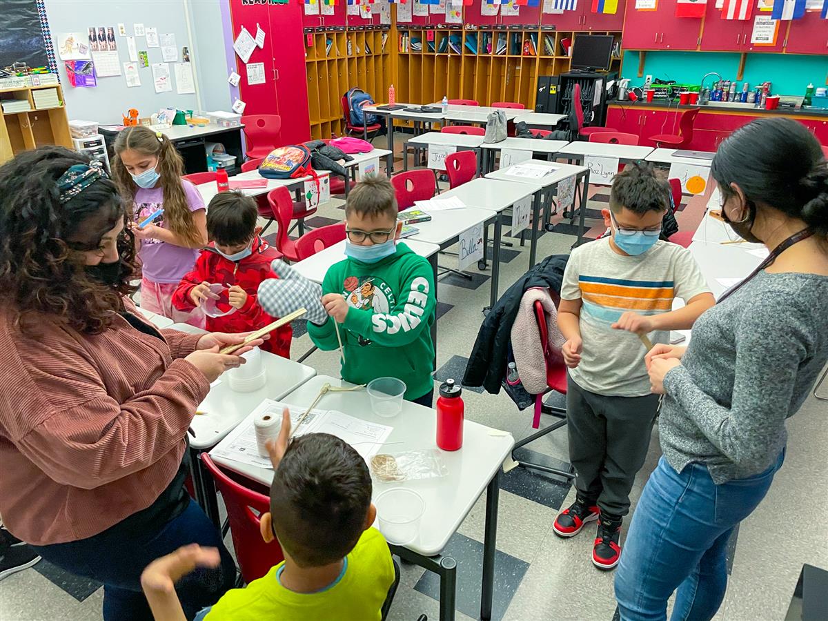 Elementary students and CPS staff have been piloting a STEM after school program this winter. Students have built sock-assistive devices and rescue shuttles as part of the curriculum. 