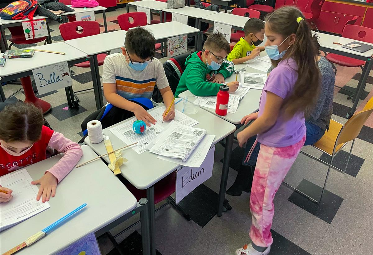 Elementary students and CPS staff have been piloting a STEM after school program this winter. Students have built sock-assistive devices and rescue shuttles as part of the curriculum. 