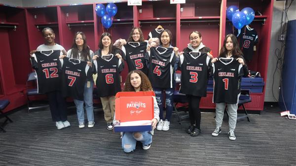 Chelsea girls flag football at Gillette Stadium