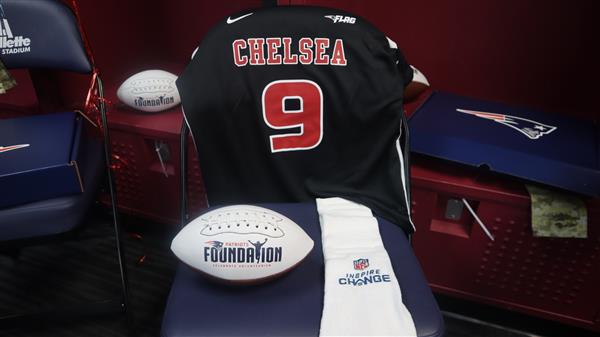 Chelsea girls flag football at Gillette Stadium