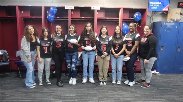 Chelsea girls flag football at Gillette Stadium