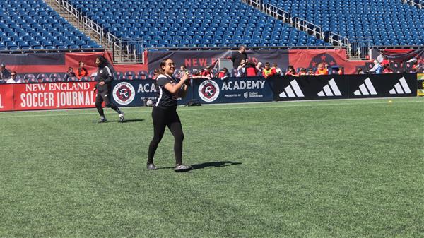 Chelsea girls flag football at Gillette Stadium