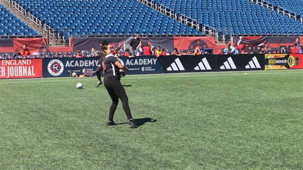 Chelsea girls flag football at Gillette Stadium