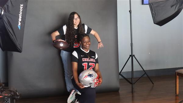 Chelsea girls flag football at Gillette Stadium