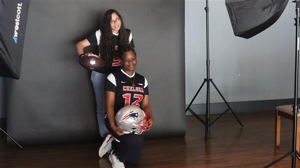 Chelsea girls flag football at Gillette Stadium