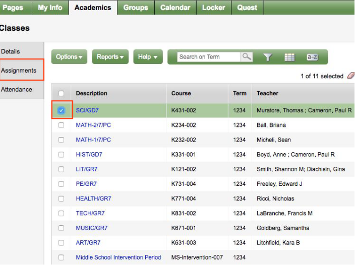 grades and attendance
